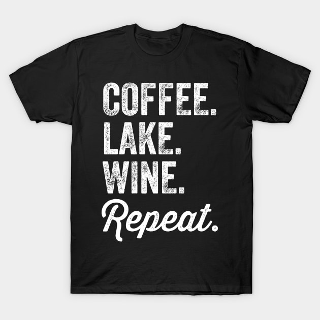 Coffee Lake Wine Repeat T-Shirt by captainmood